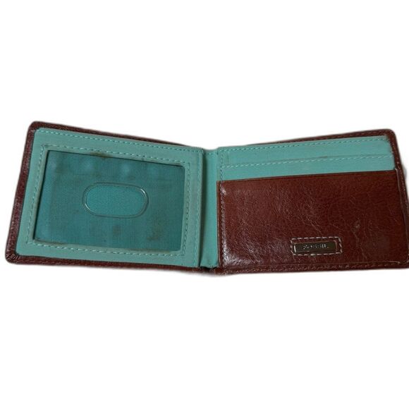 Fossil Small ID Wallet with Teal Cord (stretched) - Picture 5 of 16